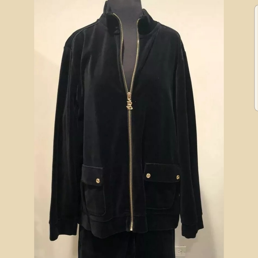 Ralph Lauren 2 piece black velour tracksuit